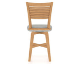 Canadel Swivel Counter Stool 7229 in 7C Fabric and 20 Caramel Washed, back view