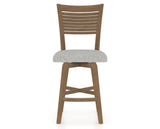 Canadel Swivel Counter Stool 7229 in 7C Fabric and 25 Pecan Washed, front view