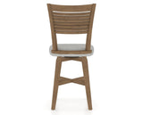 Canadel Swivel Counter Stool 7229 in 7C Fabric and 25 Pecan Washed, back view
