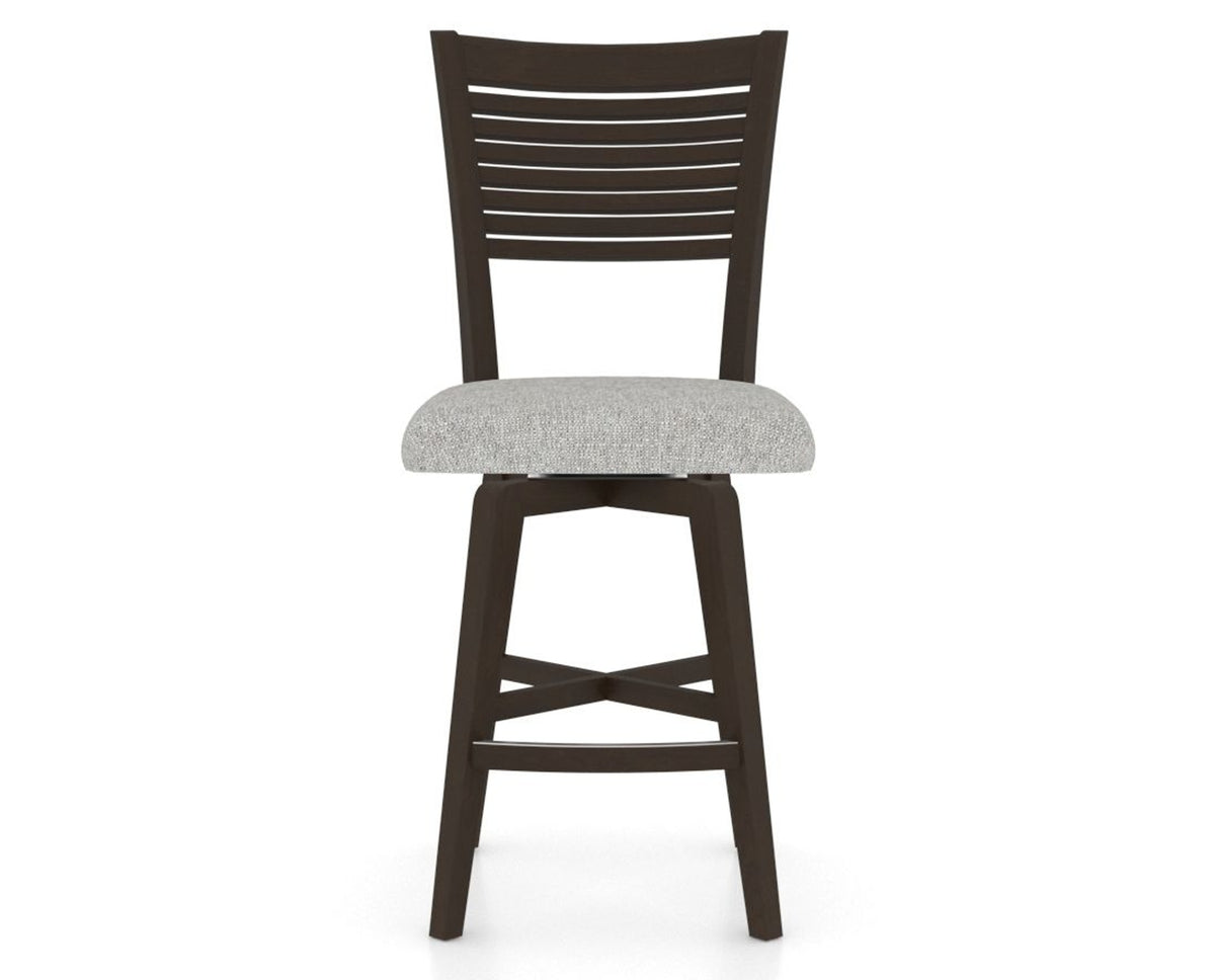 Canadel Swivel Counter Stool 7229 in 7C Fabric and 59 Davy's Grey, front view