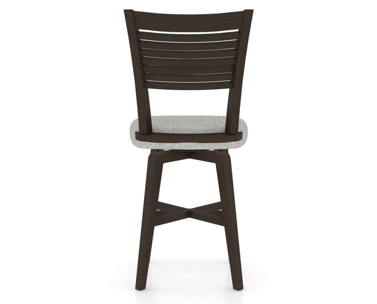 Canadel Swivel Counter Stool 7229 in 7C Fabric and 59 Davy's Grey, back view