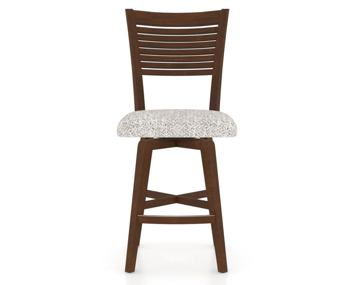 Canadel Swivel Counter Stool 7229 in FP Crypton® and 19 Cognac Washed, front view