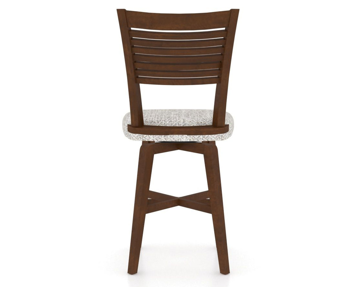 Canadel Swivel Counter Stool 7229 in FP Crypton® and 19 Cognac Washed, back view