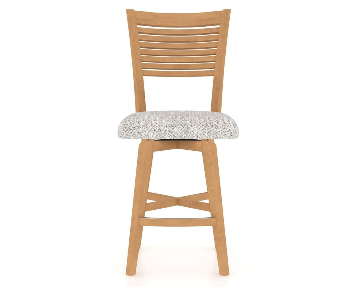 Canadel Swivel Counter Stool 7229 in FP Crypton® and 20 Caramel Washed, front view