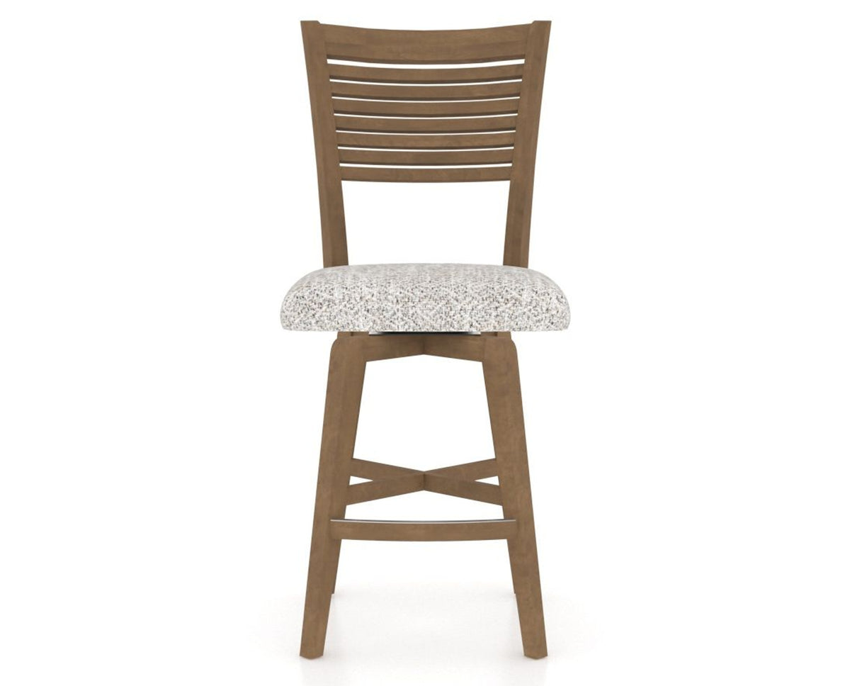 Canadel Swivel Counter Stool 7229 in FP Crypton® and 25 Pecan Washed, front view