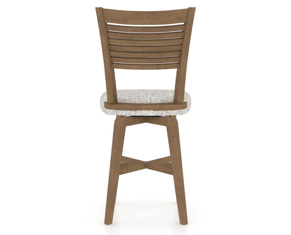 Canadel Swivel Counter Stool 7229 in FP Crypton® and 25 Pecan Washed, back view
