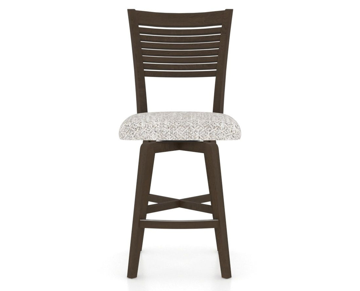 Canadel Swivel Counter Stool 7229 in FP Crypton® and 29 Hazelnut Washed, front view