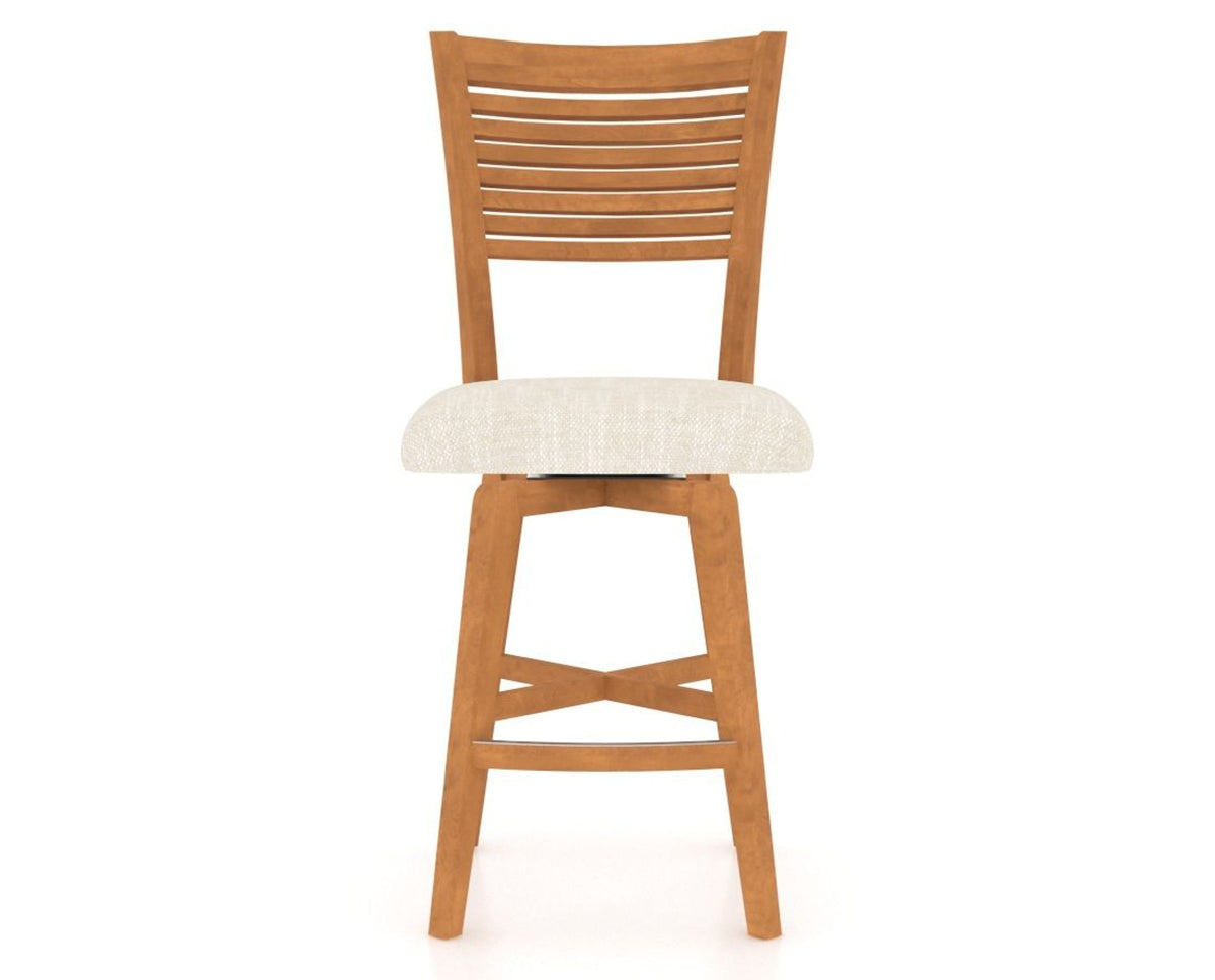 Canadel Swivel Counter Stool 7229 in FT InsideOut® and 01 Honey Washed, front view