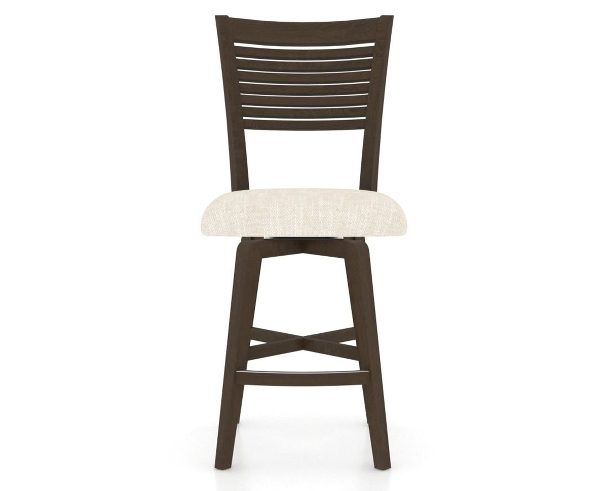 Canadel Swivel Counter Stool 7229 in FT InsideOut® and 29 Hazelnut Washed, front view