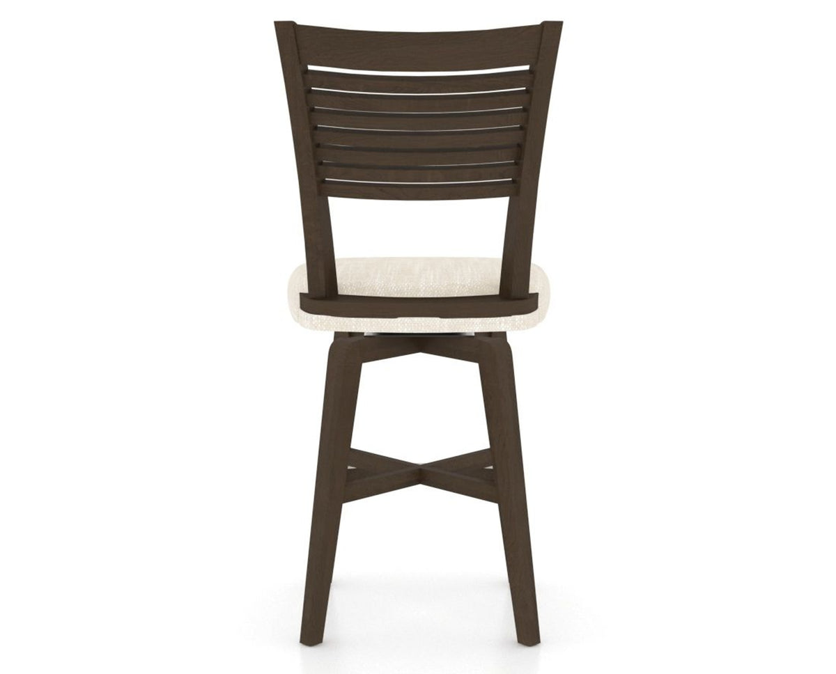 Canadel Swivel Counter Stool 7229 in FT InsideOut® and 29 Hazelnut Washed, back view