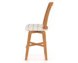 Canadel Swivel Counter Stool 7229 in OZ Fabric and 01 Honey Washed, side view