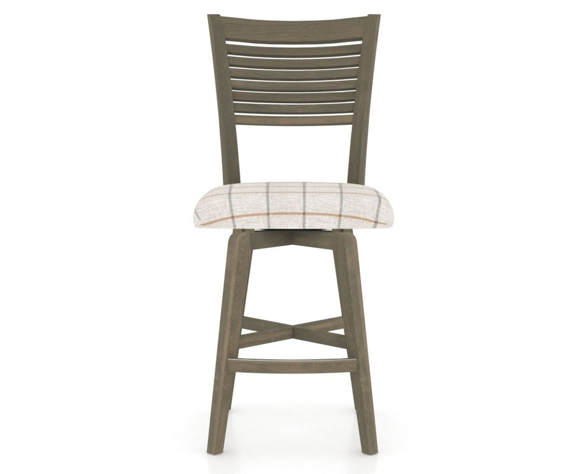 Canadel Swivel Counter Stool 7229 in OZ Fabric and 08 Shadow, front view