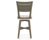 Canadel Swivel Counter Stool 7229 in OZ Fabric and 08 Shadow, back view
