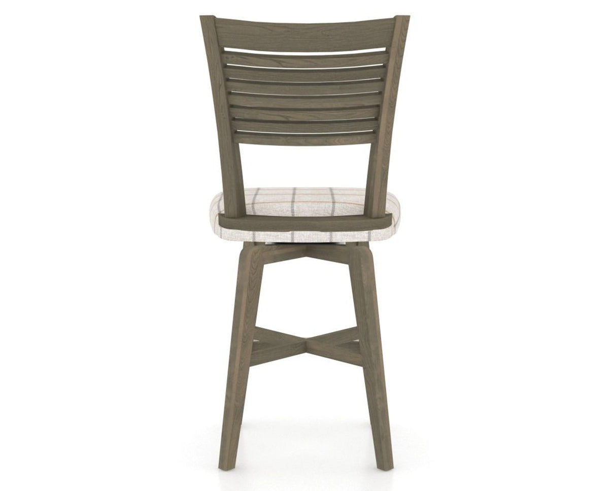 Canadel Swivel Counter Stool 7229 in OZ Fabric and 08 Shadow, back view