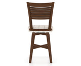 Canadel Swivel Counter Stool 7229 in OZ Fabric and 19 Cognac Washed, back view