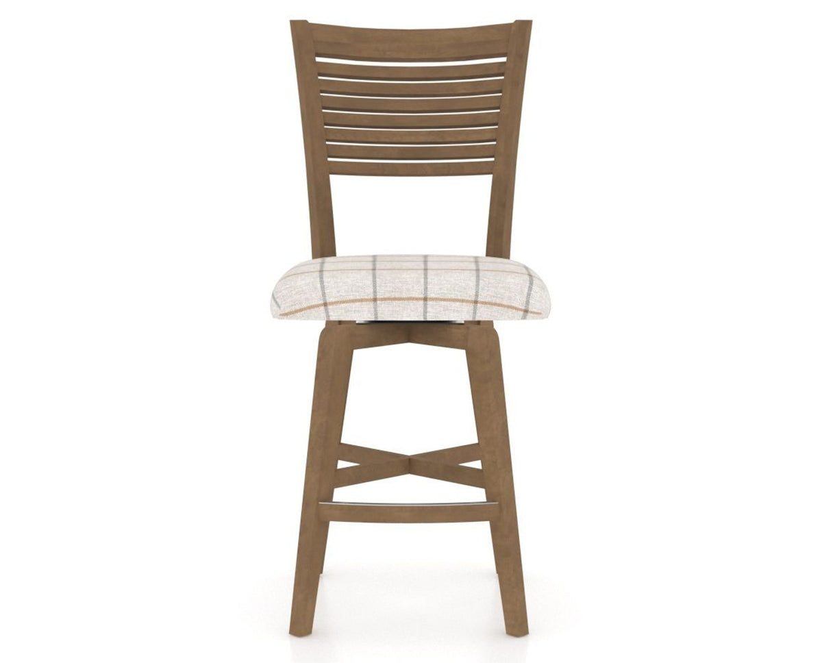 Canadel Swivel Counter Stool 7229 in OZ Fabric and 25 Pecan Washed, front view
