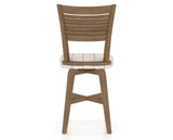 Canadel Swivel Counter Stool 7229 in OZ Fabric and 25 Pecan Washed, back view