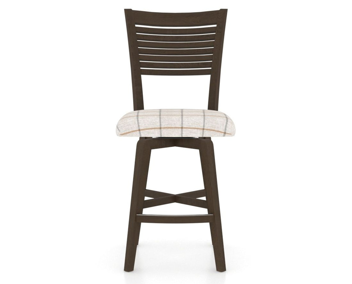 Canadel Swivel Counter Stool 7229 in OZ Fabric and 29 Hazelnut Washed, front view