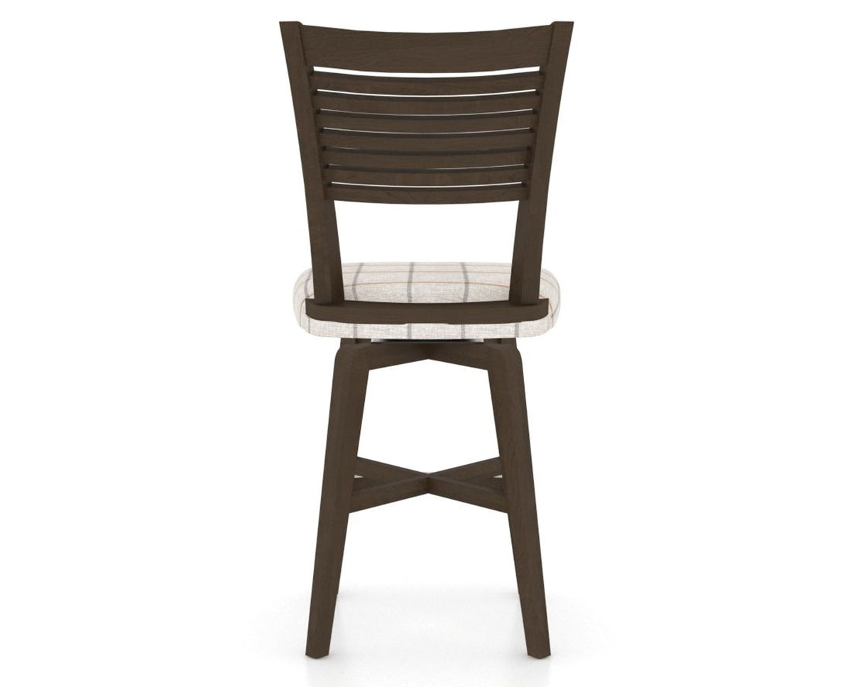 Canadel Swivel Counter Stool 7229 in OZ Fabric and 29 Hazelnut Washed, back view