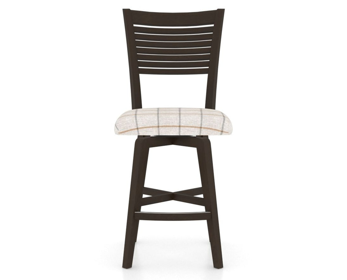 Canadel Swivel Counter Stool 7229 in OZ Fabric and 59 Davy's Grey, front view