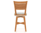 Canadel Swivel Counter Stool 7229 in Honey Washed and Fabric TB, back view