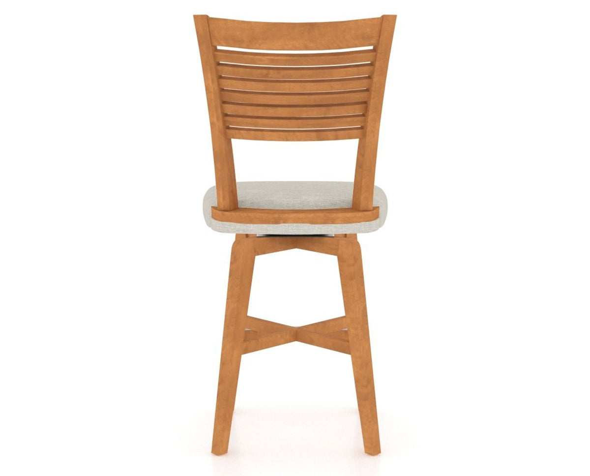 Canadel Swivel Counter Stool 7229 in Honey Washed and Fabric TB, back view
