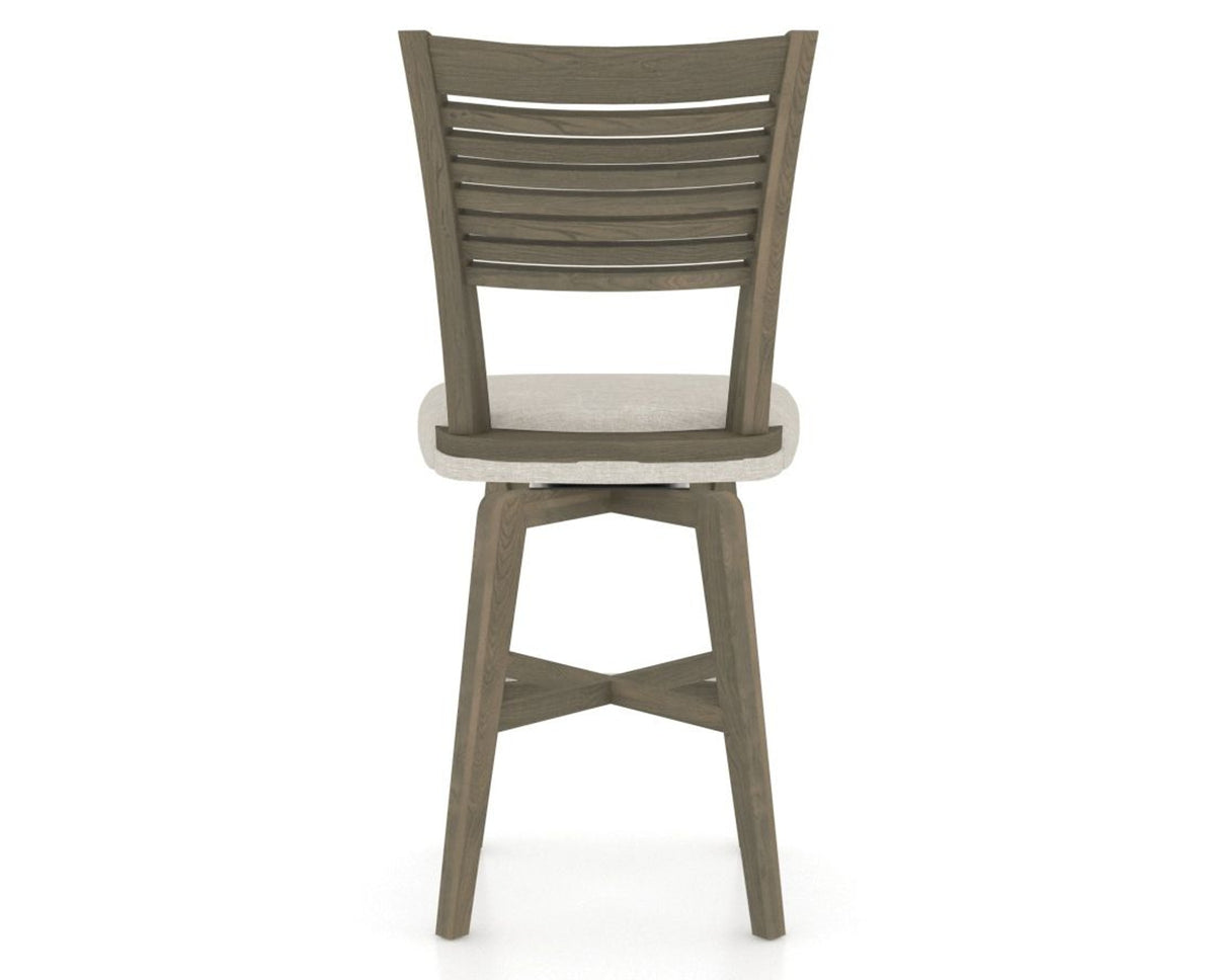 Canadel Swivel Counter Stool 7229 in TB Fabric and 08 Shadow, back view