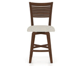 Canadel Swivel Counter Stool 7229 in TB Fabric and 19 Cognac Washed, front view