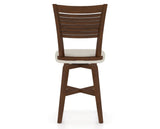 Canadel Swivel Counter Stool 7229 in TB Fabric and 19 Cognac Washed, back view