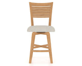 Canadel Swivel Counter Stool 7229 in TB Fabric and 20 Caramel Washed, front view