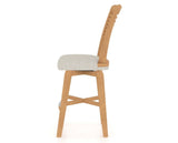 Canadel Swivel Counter Stool 7229 in TB Fabric and 20 Caramel Washed, side view