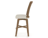 Canadel Swivel Counter Stool 7229 in TB Fabric and 25 Pecan Washed, side view
