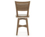 Canadel Swivel Counter Stool 7229 in TB Fabric and 25 Pecan Washed, back view