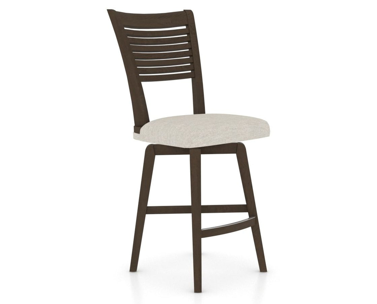 Canadel Swivel Counter Stool 7229 in TB Fabric and 29 Hazelnut Washed, three-quarter view