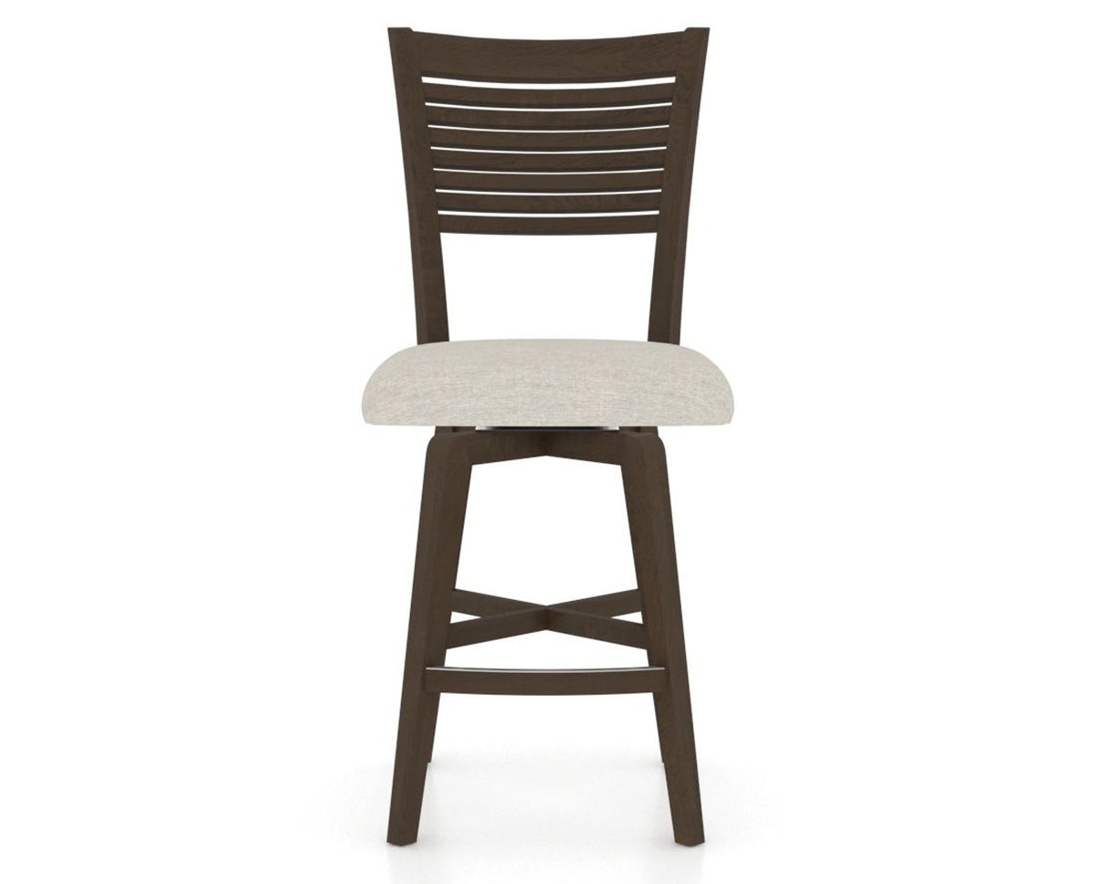 Canadel Swivel Counter Stool 7229 in TB Fabric and 29 Hazelnut Washed, front view