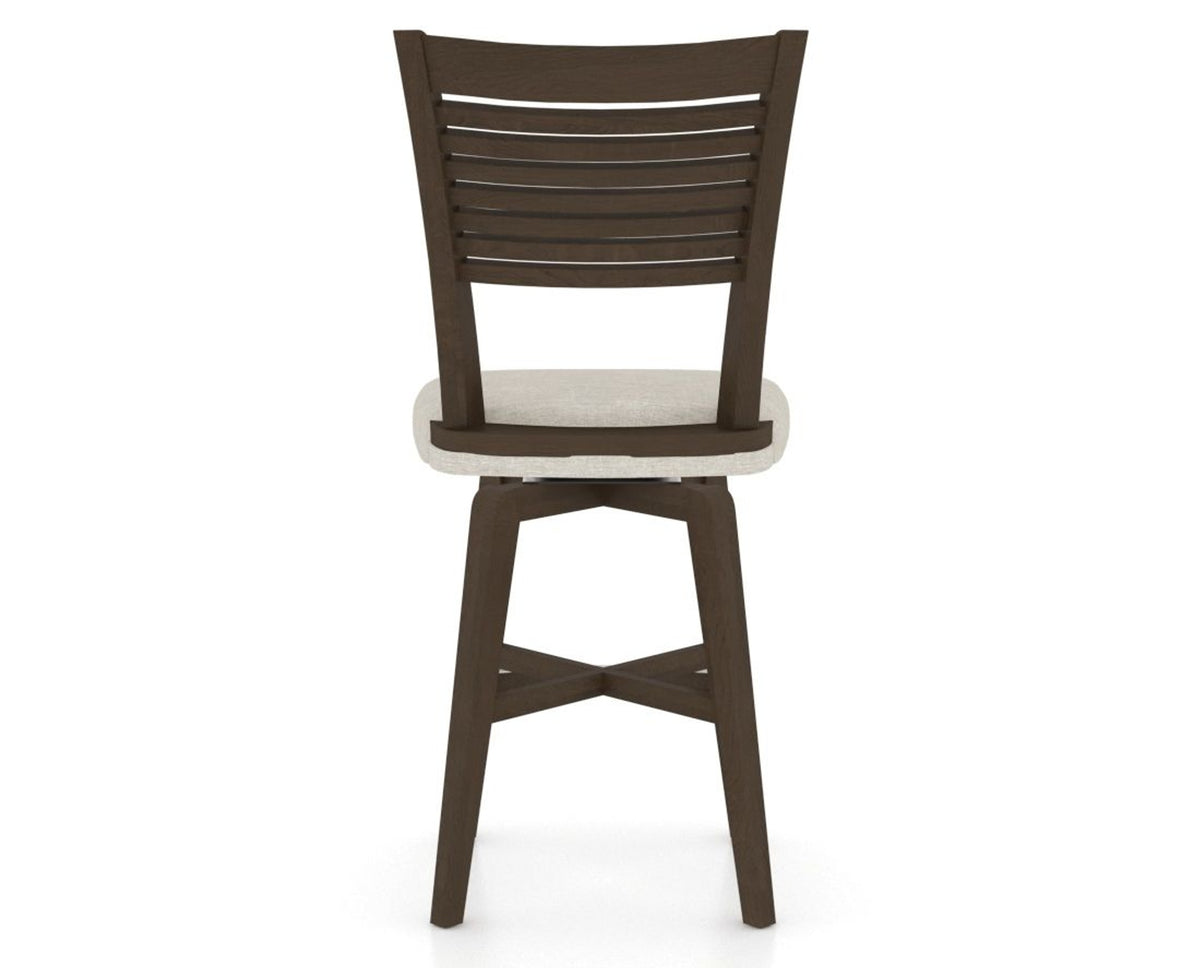 Canadel Swivel Counter Stool 7229 in TB Fabric and 29 Hazelnut Washed, back view