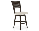 Canadel Swivel Counter Stool 7229 in TB Fabric and 59 Davy's Grey, three-quarter view