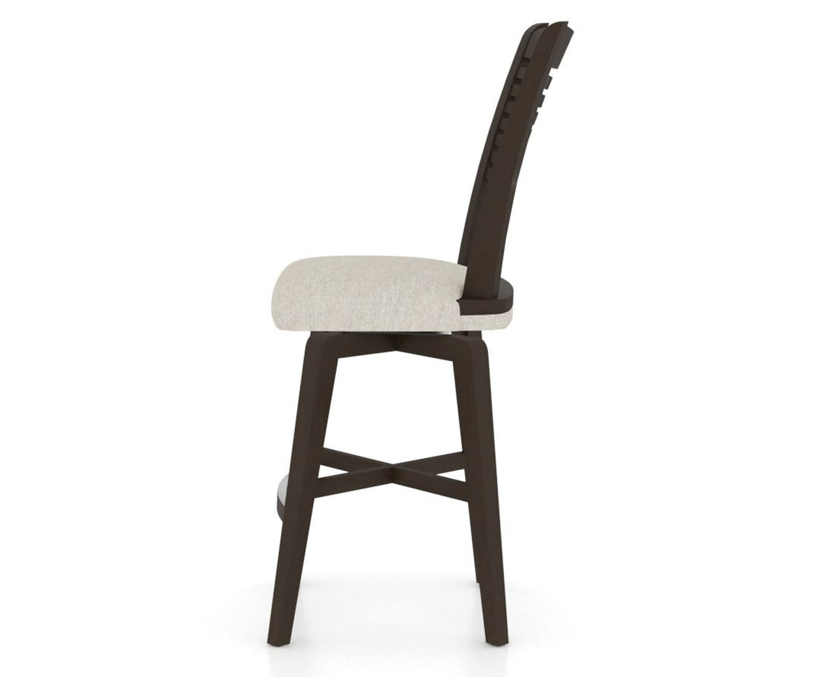 Canadel Swivel Counter Stool 7229 in TB Fabric and 59 Davy's Grey, side view