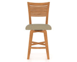 Canadel Swivel Counter Stool 7229 in XY Faux Leather and 01 Honey Washed, front view