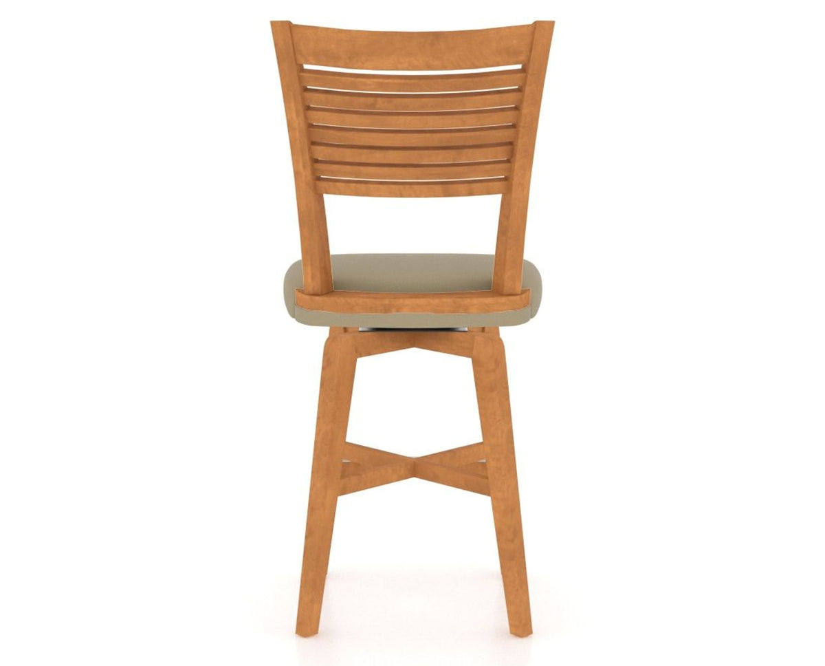 Canadel Swivel Counter Stool 7229 in XY Faux Leather and 01 Honey Washed, back view