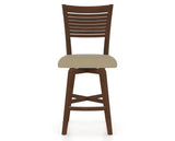 Canadel Swivel Counter Stool 7229 in XY Faux Leather and 19 Cognac Washed, front view
