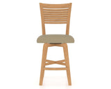 Canadel Swivel Counter Stool 7229 in XY Faux Leather and 20 Caramel Washed, front view