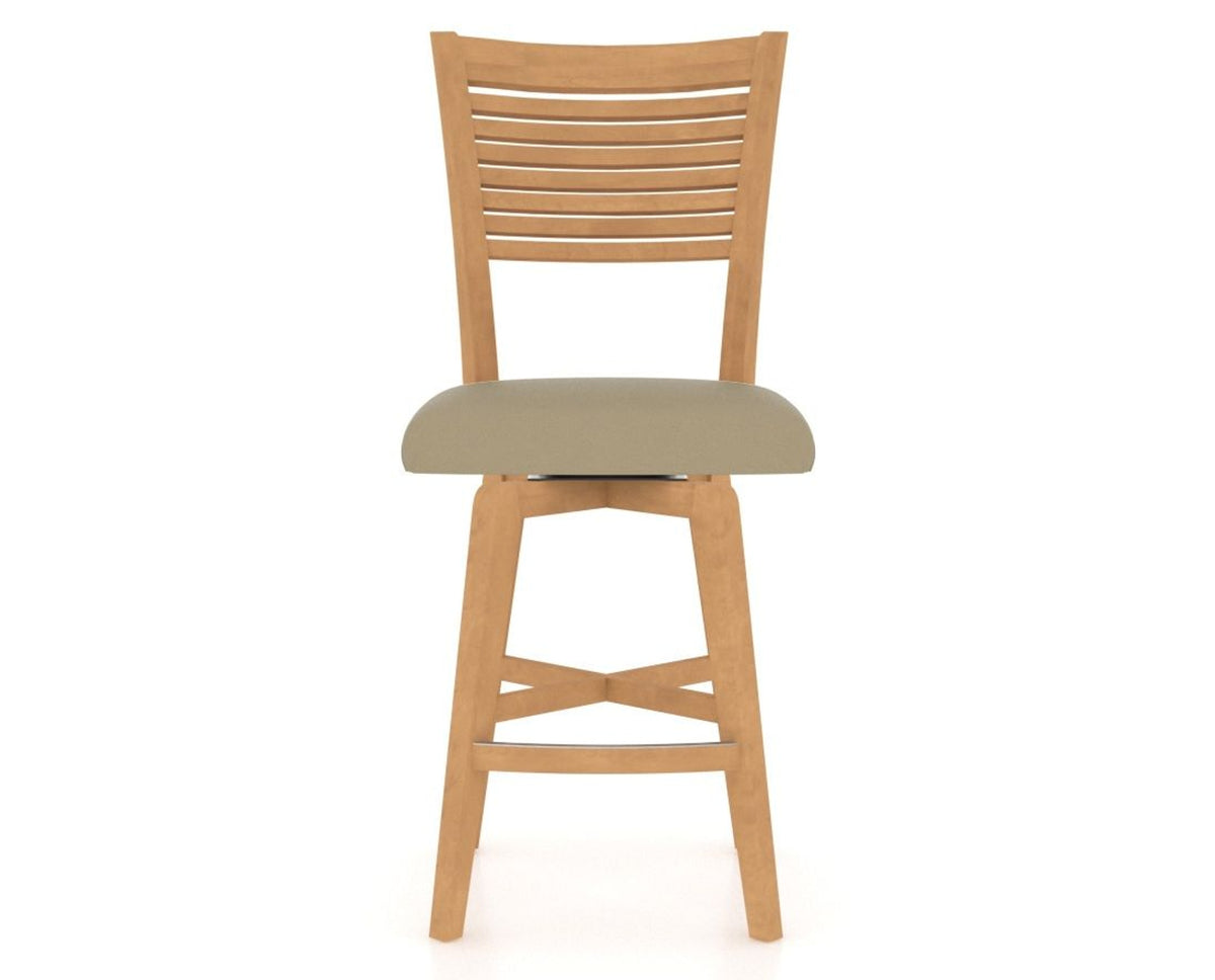Canadel Swivel Counter Stool 7229 in XY Faux Leather and 20 Caramel Washed, front view