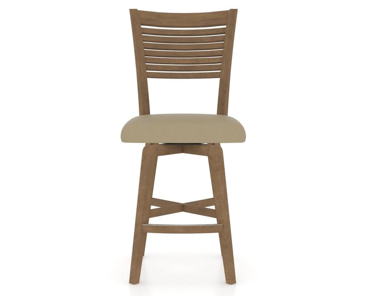 Canadel Swivel Counter Stool 7229 in XY Faux Leather and 25 Pecan Washed, front view