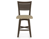 Canadel Swivel Counter Stool 7229 in XY Faux Leather and 29 Hazelnut Washed, front view