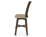 Canadel Swivel Counter Stool 7229 in XY Faux Leather and 29 Hazelnut Washed, side view