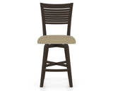 Canadel Swivel Counter Stool 7229 in XY Faux Leather and 59 Davy's Grey, front view