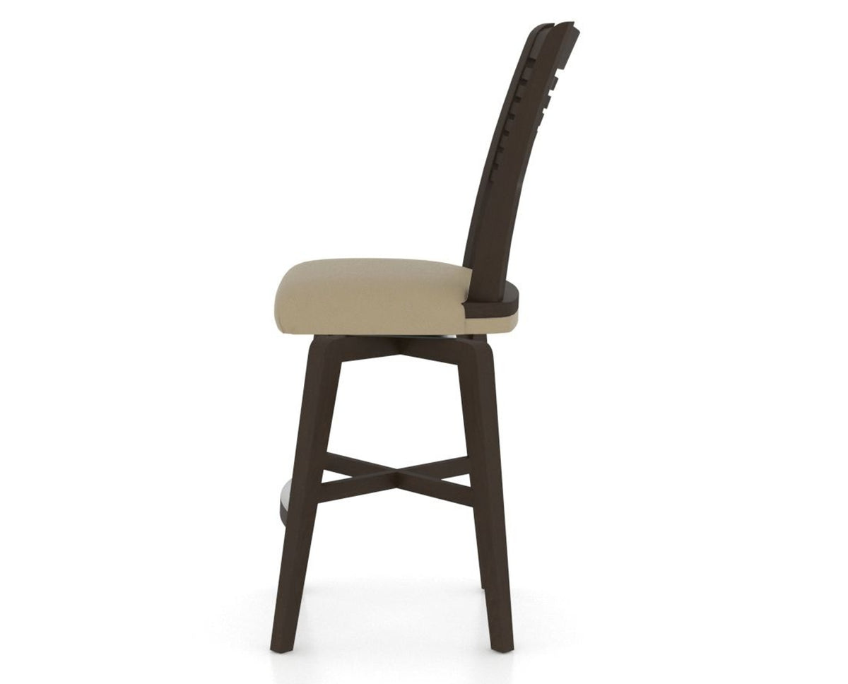 Canadel Swivel Counter Stool 7229 in XY Faux Leather and 59 Davy's Grey, side view