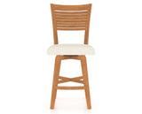 Canadel Swivel Counter Stool 7229 in YJ Faux Leather and 01 Honey Washed, front view