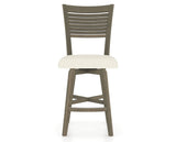 Canadel Swivel Counter Stool 7229 in YJ Faux Leather and 08 Shadow, front view